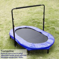Parent-Child Trampoline Twin Trampoline with Safety Pad Adjustable Handlebar CCGE   